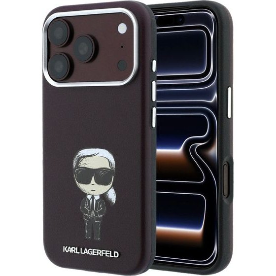 Karl Lagerfeld Etui Smooth Ikonik Sketch Magsafe Do Iphone 18 Pro / 17 Pro Burgundowy - (KLHMP18L6PWKIKDR)