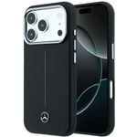 MERCEDES Case Leather Semi Wrap Iconic Line Magsafe For Iphone 18 Pro Max / 17 Pro Max Black - (MEHMP18X25PFWSTK)