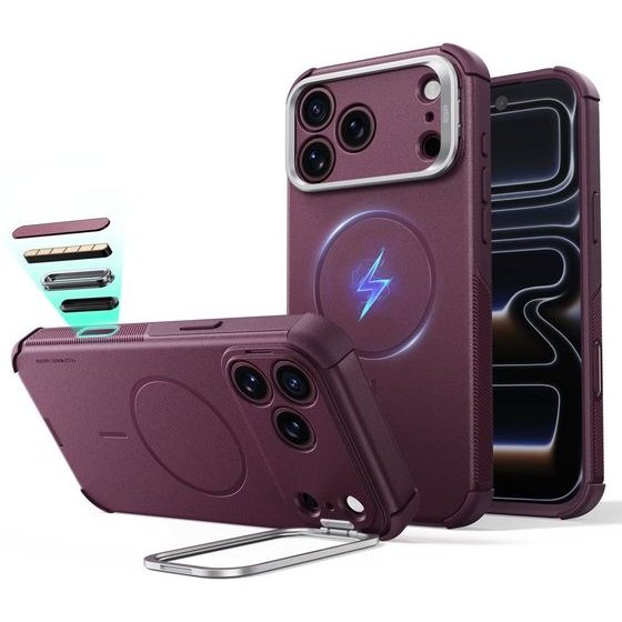 ESR Cyber Tough Kickstand Magsafe Iphone 17 Pro Max / 18 Pro Max Deep BURGUNDY
