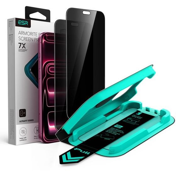 ESR Szklo Prywatyzujace Ultrafit Armorite Tempered Glass 2-Pack Iphone 18 Pro PRIVACY