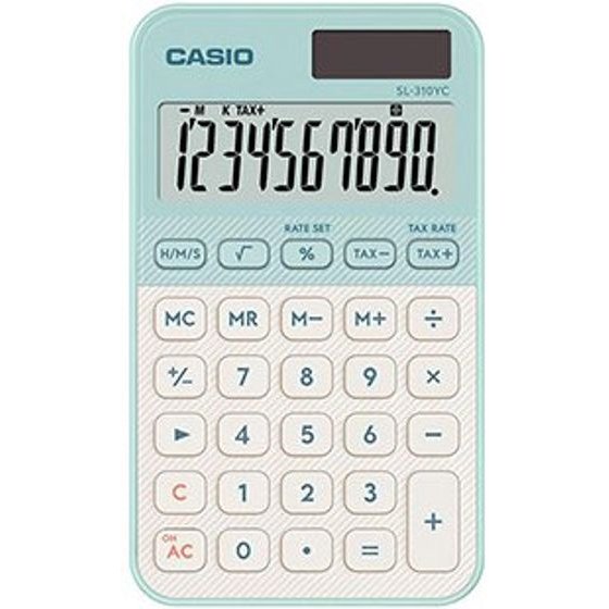 Casio Calculator green, 10-digit, Dual Charging - (Sl 310 Yc LG)