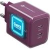 FORCELL Phone Charger F-Energy Gan Iii Crystal Color 2x Usb C Avs SSFC3.0 60W + Silicone Cable Usb C To Usb C VT-60 burgund
