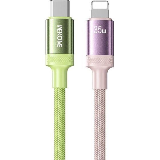 WK ������� �������� WDC-C19 USB-C To Lightning Pd 35W 1.2m ���-������� - (WDC-C19 Pink-Green)