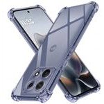 Techsuit - Shockproof Clear Silicone - Motorola Edge 70 Max - Smoke Black