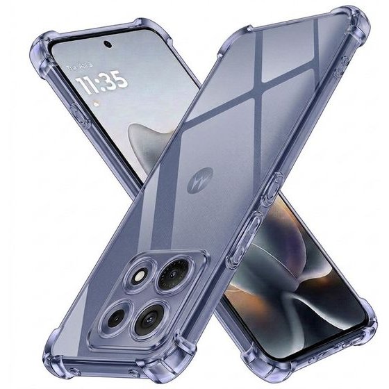 Techsuit - Shockproof Clear Silicone - Motorola Edge 70 Max - Smoke Black