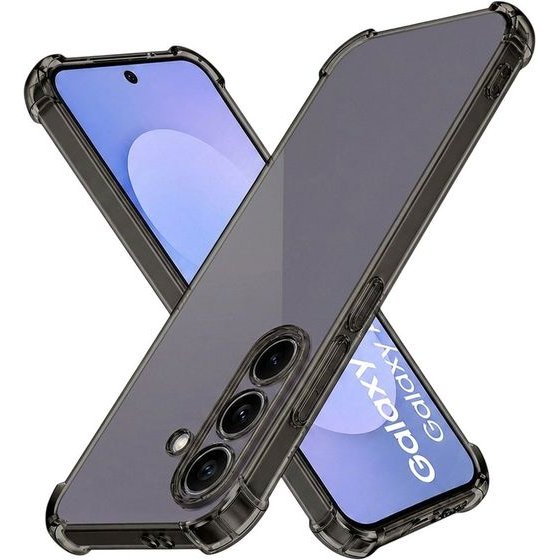 Techsuit - Shockproof Clear Silicone - Samsung Galaxy S26 Fe / S25 Fe - Smoke Black
