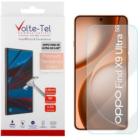 Volte-Tel Tempered Glass Oppo Find X9 Ultra 5G 6.82in 9H 0.30mm 2.5D Full GLUE - (5205308419010)