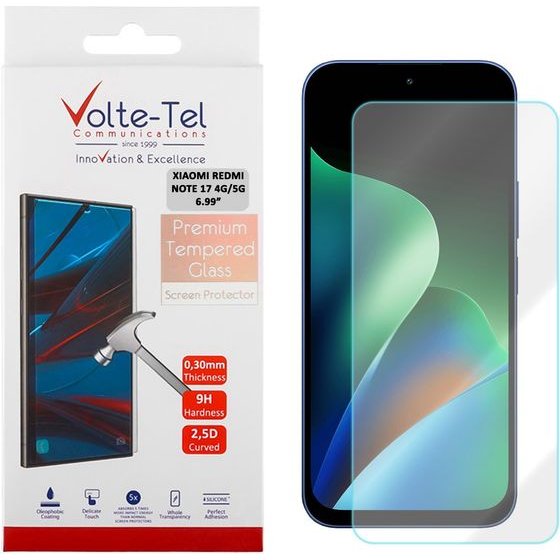 Volte-Tel Tempered Glass Xiaomi Redmi Note 17 4G/5G 6.99in 9H 0.30mm 2.5D Full GLUE - (5205308427565)