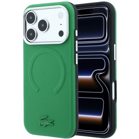 LACOSTE Pvc Petit Pique Semi Wrap Embossed Magsafe Case For Iphone 18 Pro Max Estragon - (LCHMP18X6PSWPTON)