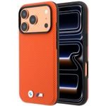 BMW Case M Quadrille Kevlar Metal Logo Magsafe For Iphone 18 Pro Orange - (BMHMP18L25SWPUKEO)