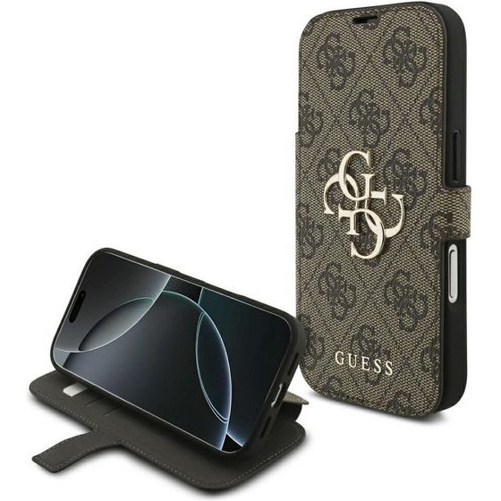 Guess Book 4G Metal Logo Case For Iphone 18 Pro / Iphone 17 Pro Brown - (GUBKP18L4GMGBR)