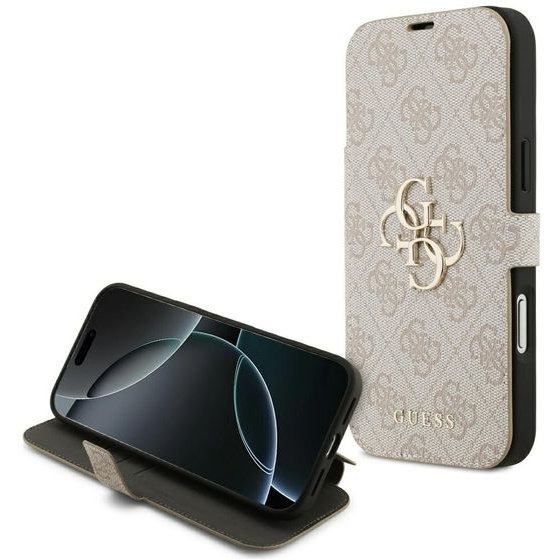Guess Book 4G Metal Logo Case For Iphone 18 Pro Max / Iphone 17 Pro Max Pink - (GUBKP18X4GMGPI)