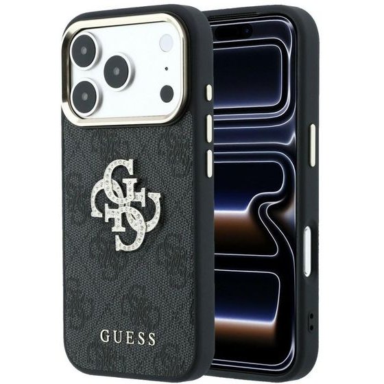 Guess Case 4G & Big Strass Logo For Iphone 18 Pro Max / Iphone 17 Pro Max Black - (GUHCP18X6P4DSMLK)