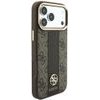Guess Case 4G With Stripe Round And Classic Logos Magsafe For Iphone 18 Pro / Iphone 17 Pro Brown - (GUHMP18L6P4G4RCW)