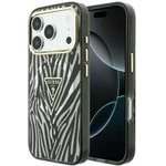 Guess Case Iml Zebra Glitter Triangle Logo Magsafe For Iphone 18 Pro / Iphone 17 Pro Silver - (GUHMP18L6HZPGTLS)