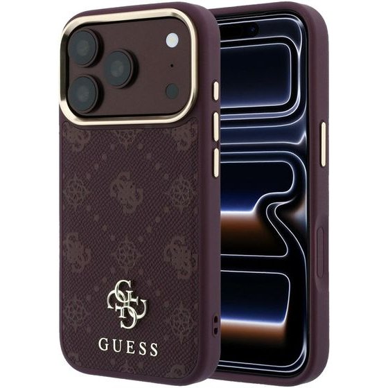 Guess Case Peony 4G Small Logo Magsafe For Iphone 18 Pro / 17 Pro Burgundy - (GUHMP18L6PGS4NPU)