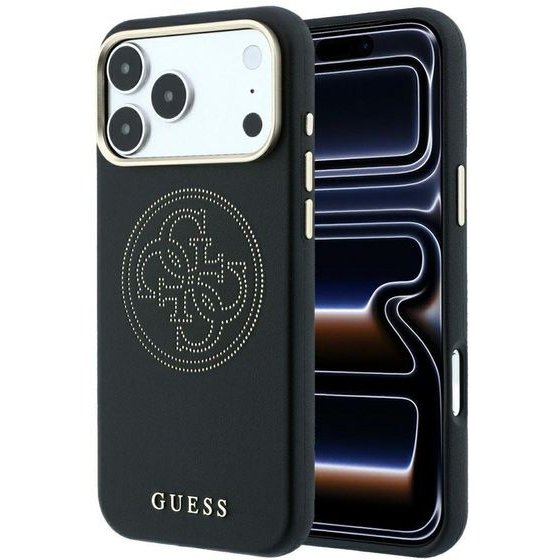 Guess Case Perforated 4G Gold Logo Magsafe For Iphone 18 Pro / 17 Pro Black - (GUHMP18L6PS4SRGK)