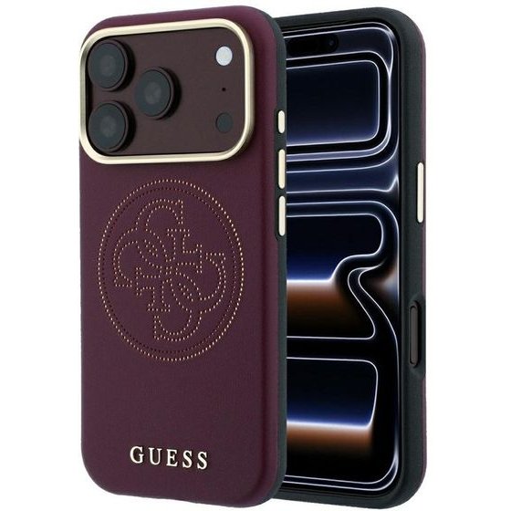 Guess Case Perforated 4G Gold Logo Magsafe For Iphone 18 Pro Max / 17 Pro Max Burgundy - (GUHMP18X6PS4SRGU)