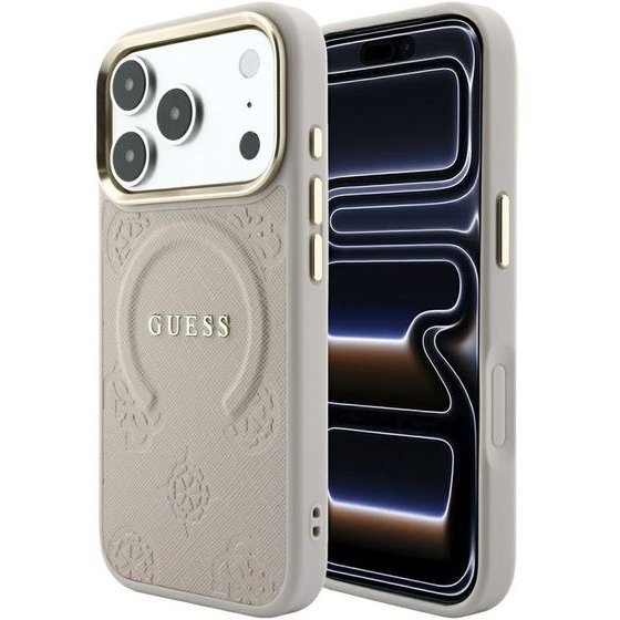 Guess Case Saffiano Peony & Ring Magsafe For Iphone 18 Pro Max / 17 Pro Max Pink - (GUHMP18XPSAMSECP)