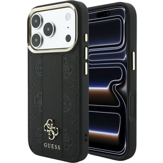 Guess Case Stripe Peony 4G Logo Magsafe For Iphone 18 Pro Max / Iphone 17 Pro Max Black - (GUHMP18X6PGSU4EK)