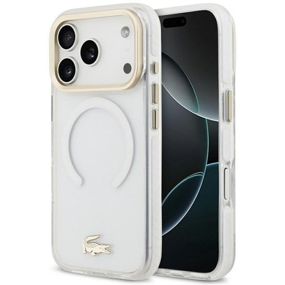 LACOSTE Case Iml Shockproof Gold Logo Magsafe For Iphone 18 Pro / 17 Pro Transparent - (LCHMP18LUFWAH)