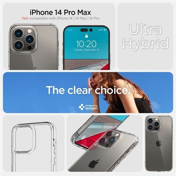 Spigen Crystal Hybrid, Crystal Clear - Iphone 14 Pro Max - (ACS04639)