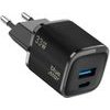 Blue Star Phone Charger Nano Gan Usb C + Usb A QC4.0 Pd 3A 33W VT-332 black