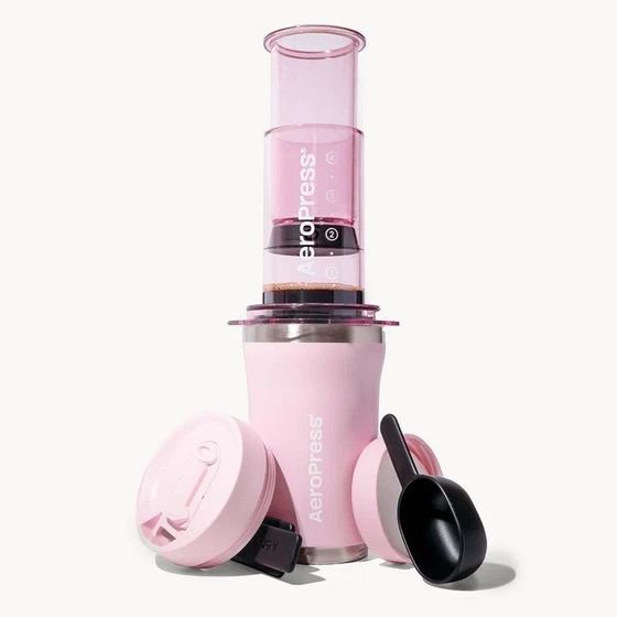 AeroPress Go Plus Coffee Maker With Pink Thermal Mug 475 Ml - (85276082691)