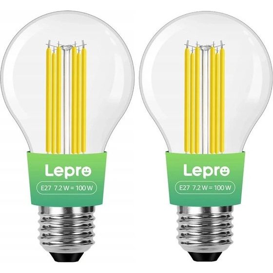 LEPRO ��������� LED ����� ������� E27, 7,2 W (100 W), 1521 lm, 2700 K, ��������� �, ���������� 2 �������� - (100094-WW-EU-2)