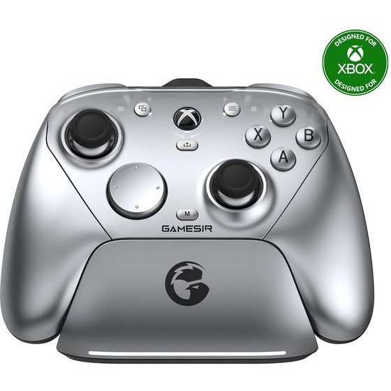 GameSir G7 Pro Gamepad ������� �������� Wired/2.4GHz/Bluetooth �� ���� �������� (TMR Sticks/Hall Effect/Gyro) ��� Xbox/PC/Android - Metallic Silver - (05230)