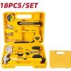 DELI Household Tool Set 18PCs Yellow - (EDL1018J)