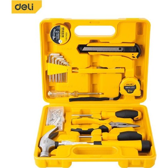DELI Household Tool Set 18PCs Yellow - (EDL1018J)