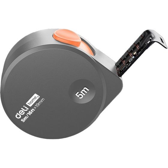 DELI Measuring Steel Tape 5M/16FTx19MM BLACK/Orange - (EHT8519C)