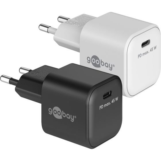Goobay 45 W USB-C Pd Gan Fast Charger Nano Black Black - (80238)