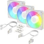 Arctic Bionix P12 A-Rgb (White) Pack Of 3 - 120mm Case Fan With A-Rgb - Fluid Dynamic Bearing - Pwm - (ACFAN00338A)