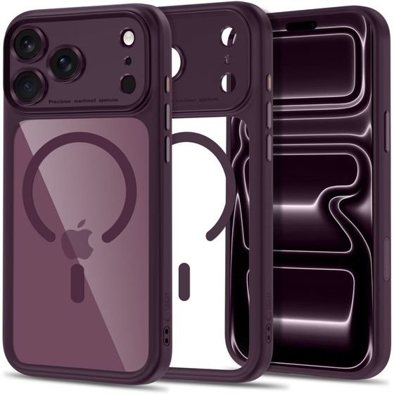 Tech-Protect Magpeak Magsafe Cc Iphone 17 Pro Max / 18 Pro Max Dark CHERRY/CLEAR