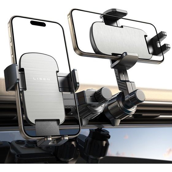 Lisen - Car Holder - For Air Vent, Universal, Multi-Angle Adjustment, Secure Fit, 4.7-7.2 - Black - (YL0223080046)