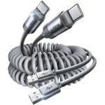 Lisen - Data Cable L114 - For CarPlay, Usb To Type-C, 3A, 480Mbps, Aluminum, Silicone, Braided, 3.3ft - Gray - (YL0125030001)