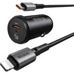 Mcdodo - Car Charger Obsidian Series - Type-C To Lightning Cable Included, PD45W, Smart IC, Mini Size, 1.2m - Black - (CC-7495)