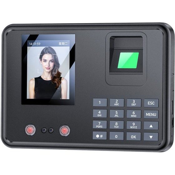 Yesido - Attendance Machine - Face, Fingerprint, Palm Vein, Card, Password, Display, Dual-camera, 1000 Users - Black - (KM30)