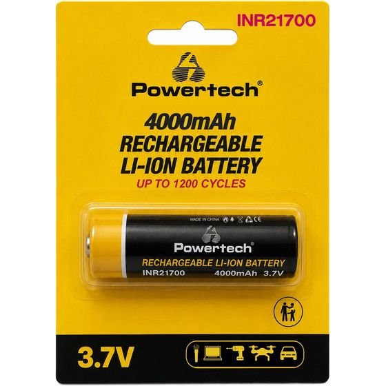 Powertech ���������������� �������� Li-Ion INR21700 4000mAh, 3.7V, Button top, 1��� - (PT-1616)