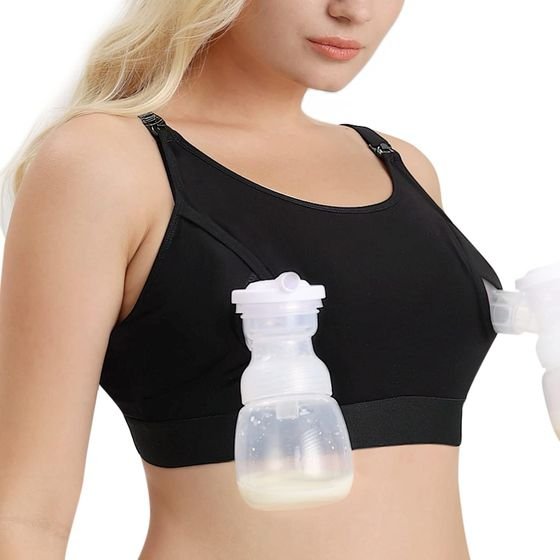 MOMCOZY YN08 (XL) | Hands-Free Pumping Bra | Black - (HF088-BL01XL-A)