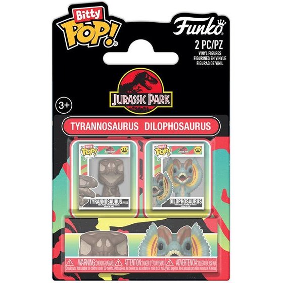 Funko Bitty Pop! 2-Pack: Jurassic Park - Tyrannosaurus Fossil & Dilophosaurus Vinyl Figures