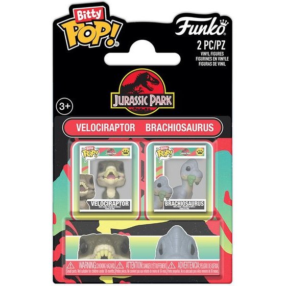 Funko Bitty Pop! 2-Pack: Jurassic Park - Velociraptor & Brachiosaurus Vinyl Figures