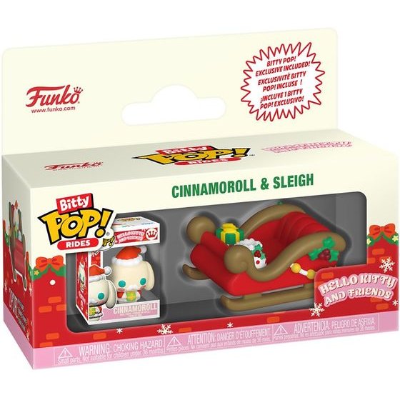 Funko Bitty Pop! Rides: Hello Kitty And Friends (Holiday) - Cinnamoroll & Sleigh Vinyl Figures