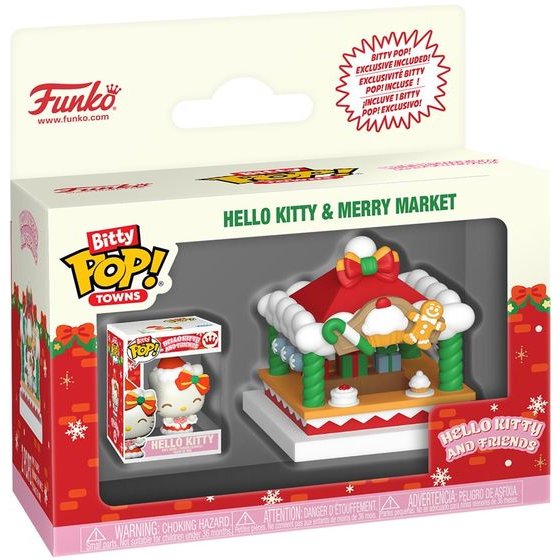 Funko Bitty Pop! Towns: Hello Kitty And Friends (Holiday) - Hello Kitty & Merry Market Vinyl Figures