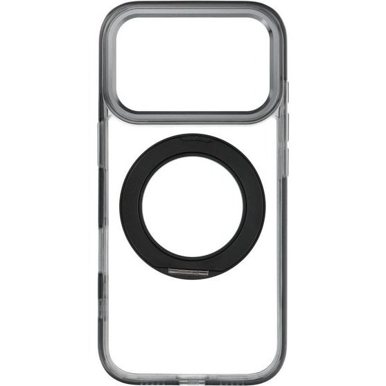 Case For Iphone 18 Pro / 17 Pro Frame Circle Stand Compatible With Magsafe Black OEM