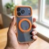 Case For Iphone 18 Pro / 17 Pro Frame Circle Stand Compatible With Magsafe Orange OEM
