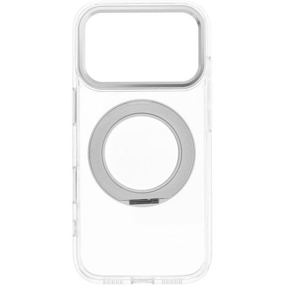 Case For Iphone 18 Pro / 17 Pro Frame Circle Stand Compatible With Magsafe Transparent OEM
