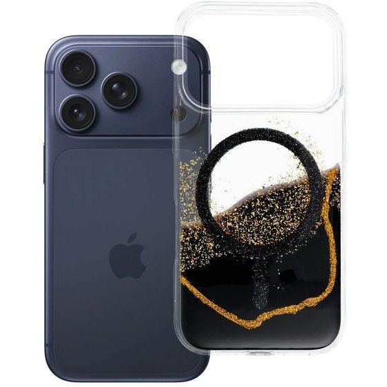 Case For Iphone 18 Pro / 17 Pro Golden Compatible With Magsafe Black OEM